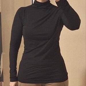 VINCE | Cotton, Lightweight Black Turtleneck
